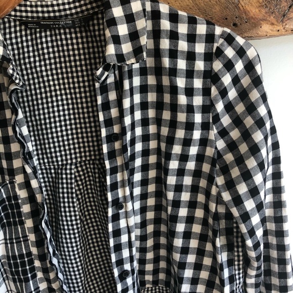 Zara plaid button down top - Picture 4 of 5